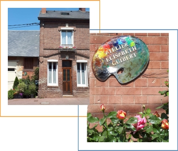 visite atelier artiste peintre Elisabeth Guibert livarot